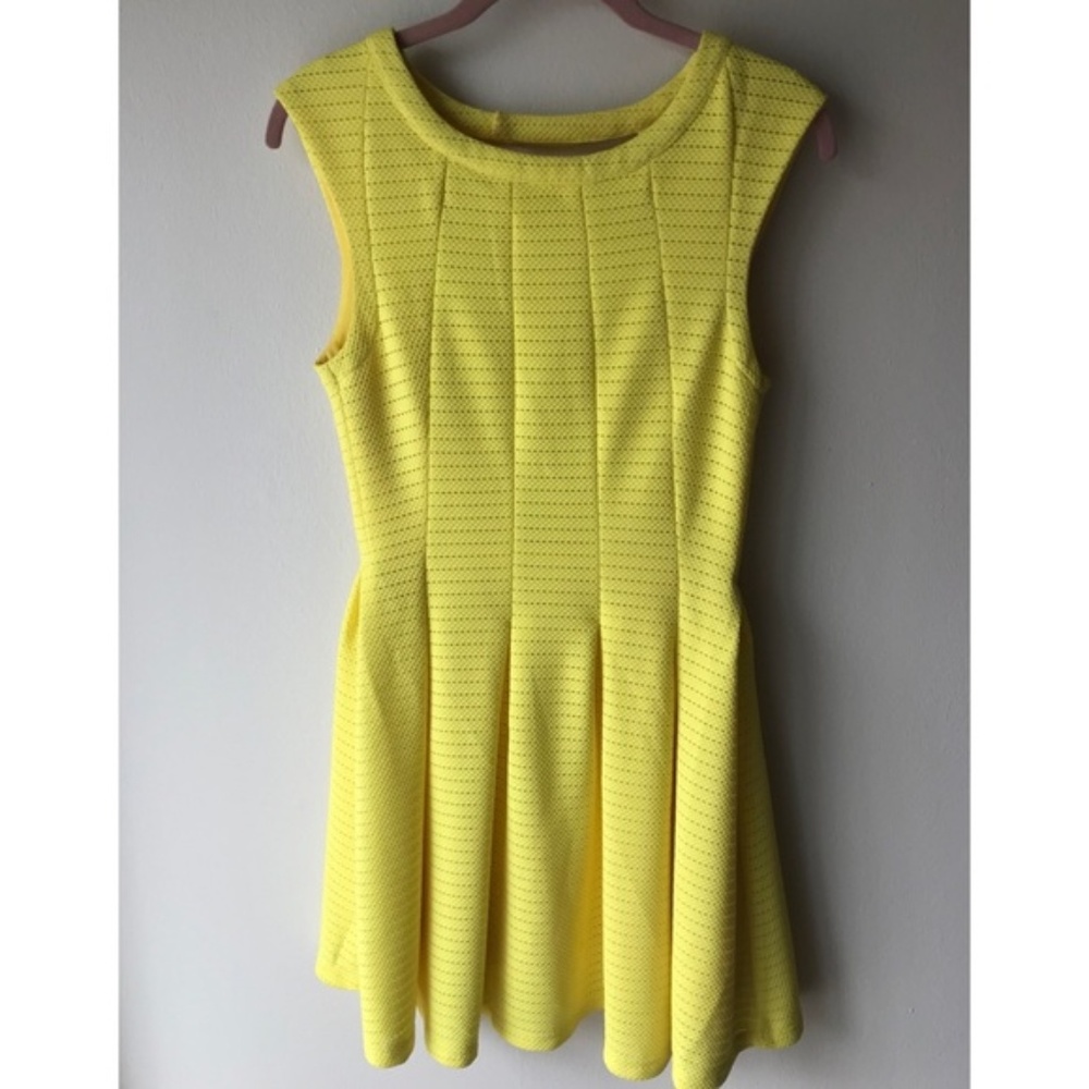 a’gaci Yellow Fit and Flare Dress